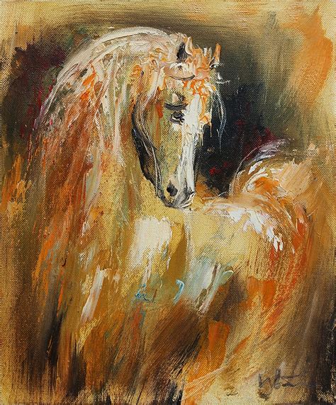 Amazon.com: Horse Wall art Canvas Print, Giclee Animal artwork, Colorful décor, Oil painting ...