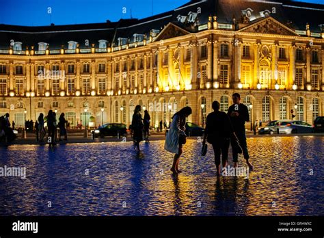 Place de la Bourse at night, Bordeaux, Gironde, Aquitaine, France, Europe Stock Photo - Alamy