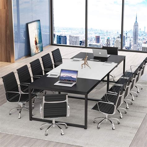 Tribesigns 8FT Large Conference Table, 94.48L x 47.24W x 29.92H Inches Modern Meeting Table ...