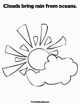 Coloring Sunrise Clouds Behind Pages Kids Color Sun Clipart Colouring  sketch template
