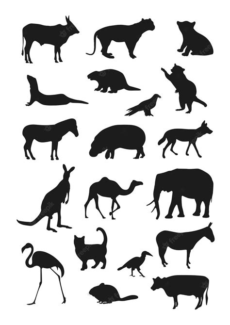 Premium Vector | Animal silhouette vector illustrations