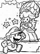 Peach And Super Mario coloring Page sketch template