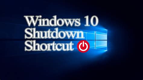 shut down with shortcut in windows 10 - YouTube