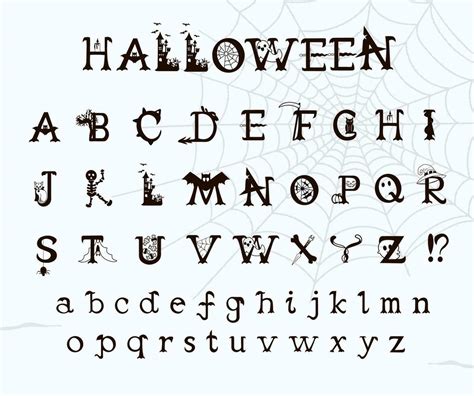 Hand drawn Halloween alphabet. Decorative scary style font with ...