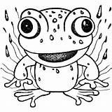 Cute Cartoon Frog In The Rain Coloring Page For Kids 6 To · Creative  sketch template