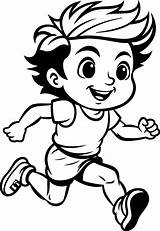 Boy running coloring Pages 50154492 Vector Art At Vecteezy sketch template
