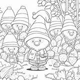 Premium AI Image  Joyful Gnome Jamboree Coloring Page For Kids Dancing sketch template