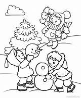 Funny snownall fights During Heavy Snow On Winter coloring Page  sketch template