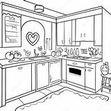 Sunny Kitchen Coloring Page  Pagescom sketch template