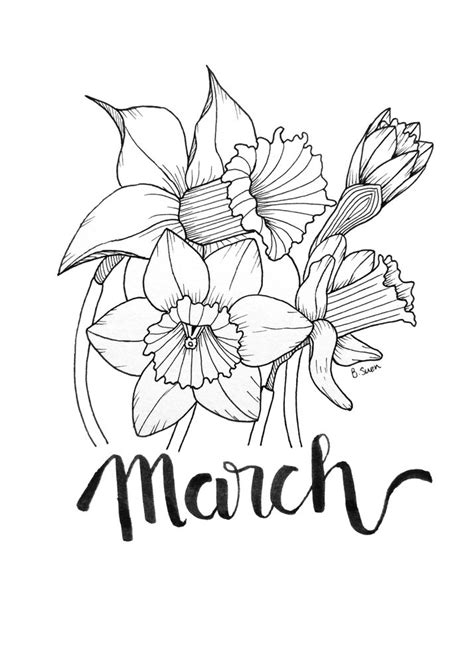 March Birth Flower Art Print by bon.artiste | Birth flower tattoos, March birth flowers, Flower ...