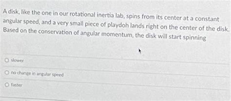 Solved A disk, like the one in our rotational inertia lab, | Chegg.com