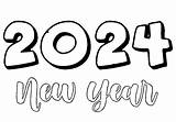 Printable 2024 Coloring sketch template