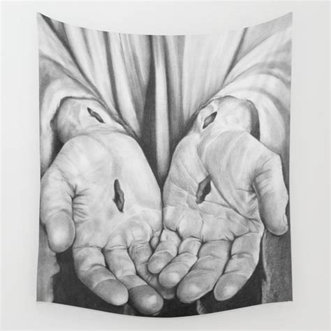 The hands of Jesus. Drawn in Charcoal. | Christian drawings, Jesus ...