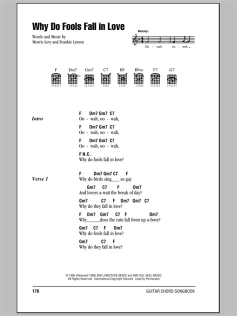 Why Do Fools Fall In Love by Frankie Lymon & The Teenagers - Guitar Chords/Lyrics - Guitar ...