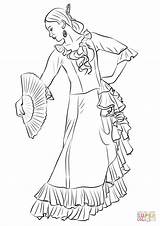 Spanish Flamenco Dancer coloring Page  Free Printable Coloring Pages sketch template