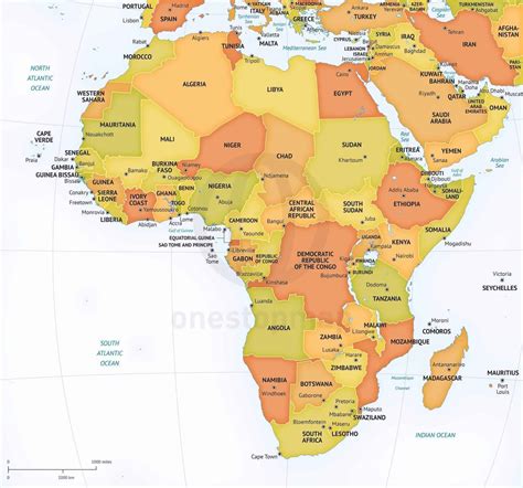 Vector Map of Africa Continent Political | One Stop Map