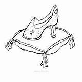 Cinderella Glass Slipper Coloring Page Sketch Coloring sketch template