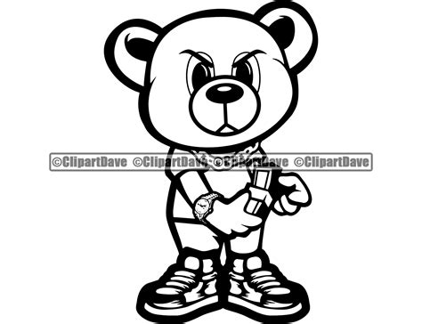 Art & Collectibles Gangster Teddy Bear King Money Bag Beer SVG Design Dollar Sign Eye Cash Stack ...
