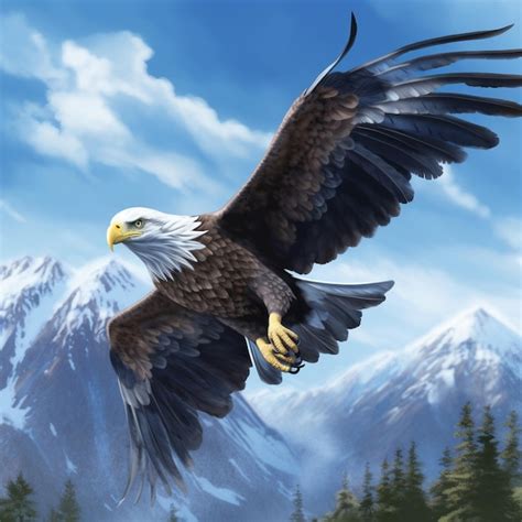 Premium AI Image | A majestic eagle flying in the sky