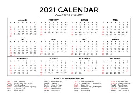 2021 Free 12 Month Printable Monthly Calendar | Calendar Printables ...