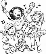 Children Singing Coloring Page sketch template