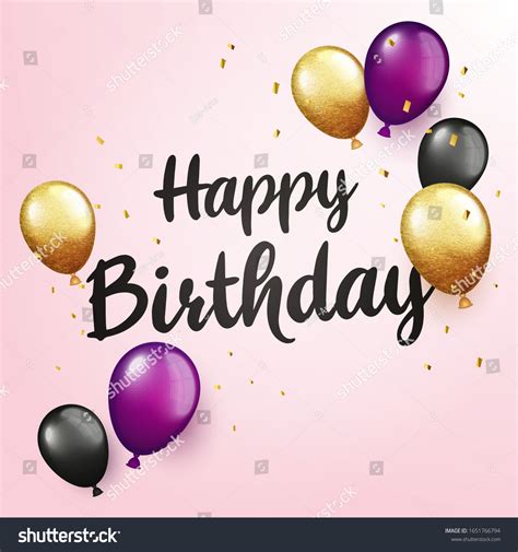 Vector Illustration Happy Birthday Lettering Glitter Stock Vector ...