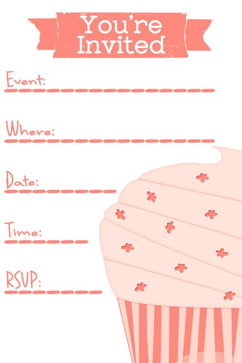 Free Party Invitation Template | Cupcake Clipart