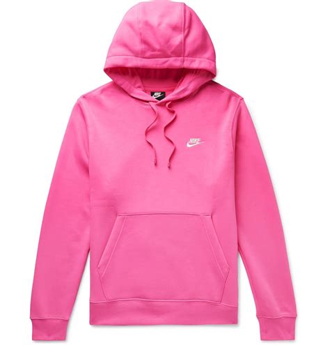 Nike - Sportswear Club Fleece-Back Cotton-Blend Jersey Hoodie - Pink Nike