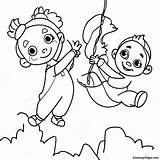 Cheerful Acrobats In Action Coloring Page  Pagescom sketch template
