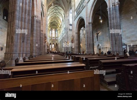 PRAGUE, CZECH REPUBLIC - DECEMBER 3, 2016: Interior of Prague's Gothic jewel, St. Vitus ...