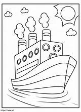 Simple Boat coloring Page sketch template