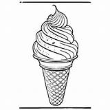 Ice Cream Cone Coloring Page · Creative Fabrica sketch template