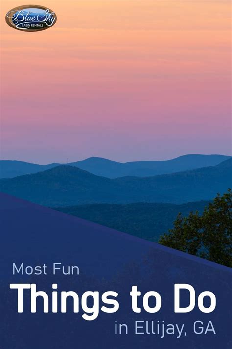 the cover of most fun things to do in ellijay, ga at sunset