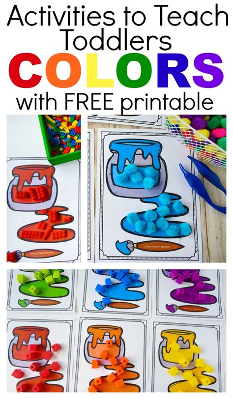 6 Ways to Teach Colors to Toddlers with Free Printable | Teaching ...