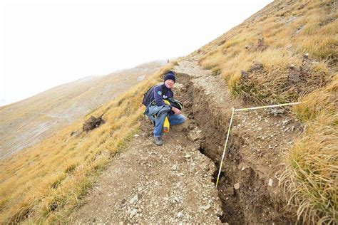 One more photo of the fault scarp along the Mt Vettore Fault produced ...