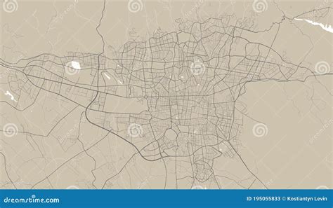 Tehran Map. Tehran City Map Poster. Map Of Tehran Street, Urban Area ...