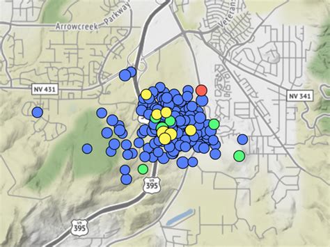 Earthquake Map Reno | Map Of Us Western States