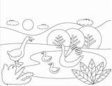 Premium Vector  Duck family coloring Page book sketch template