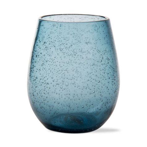 Midnight Blue Bubble Glass Stemless Wine Glass | Wyoming Home