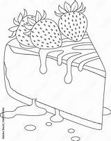 Hand Drawn Illustration Of strawberry Cheesecake Coloring Page For Kids  sketch template