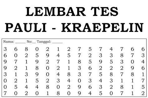 Cara Membuat Lembar Tes Pauli - Kraepelin - Psikotes Dunia Kerja