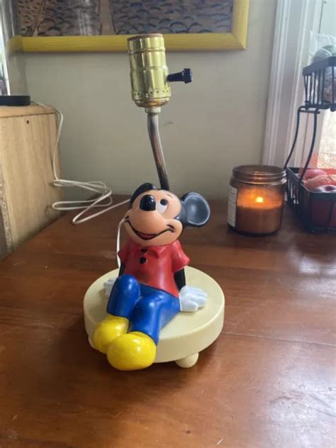 VINTAGE DISNEY MICKEY Mouse Portable Table Side Nursery 3 Way Lamp $30.00 - PicClick