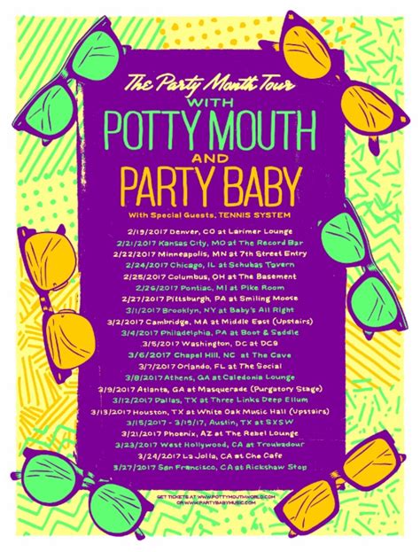 POTTY MOUTH; ANNOUNCES TOUR WITH PARTYBABY AND TENNIS SYSTEM, Tour ...