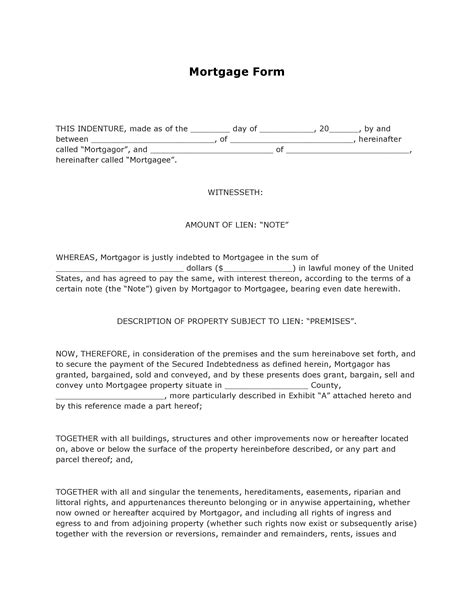 Fillable Legal Forms Mortgage - Printable Forms Free Online