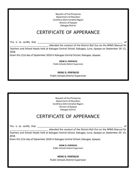 Certificate Of Appearance Template – Rebeccachulew.com