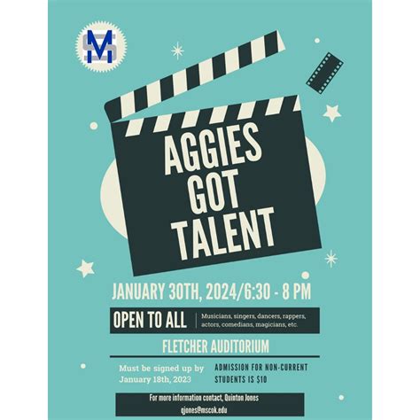 Aggies Got Talent, Tuesday, January 30, 2024, 6 - 8:30pm