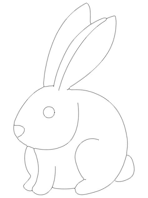 Printable Rabbit Tracing Worksheet coloring page - Download, Print or Color Online for Free