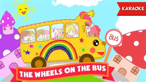 The Wheels On The Bus Karaoke with lyrics - Instrumental Sing Along ...