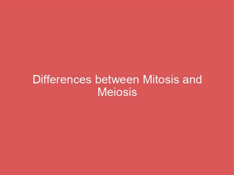 Differences between Mitosis and Meiosis – Sridianti.com