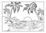 Sunset Coloring Pages Printable  Word Searches sketch template